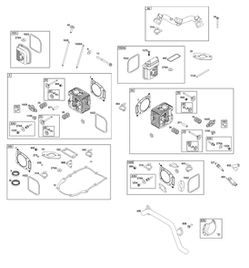Cylinder Head Group Diagram and Parts List for 389575-0006-E1 200000 - 399999 Briggs and Stratton Engine